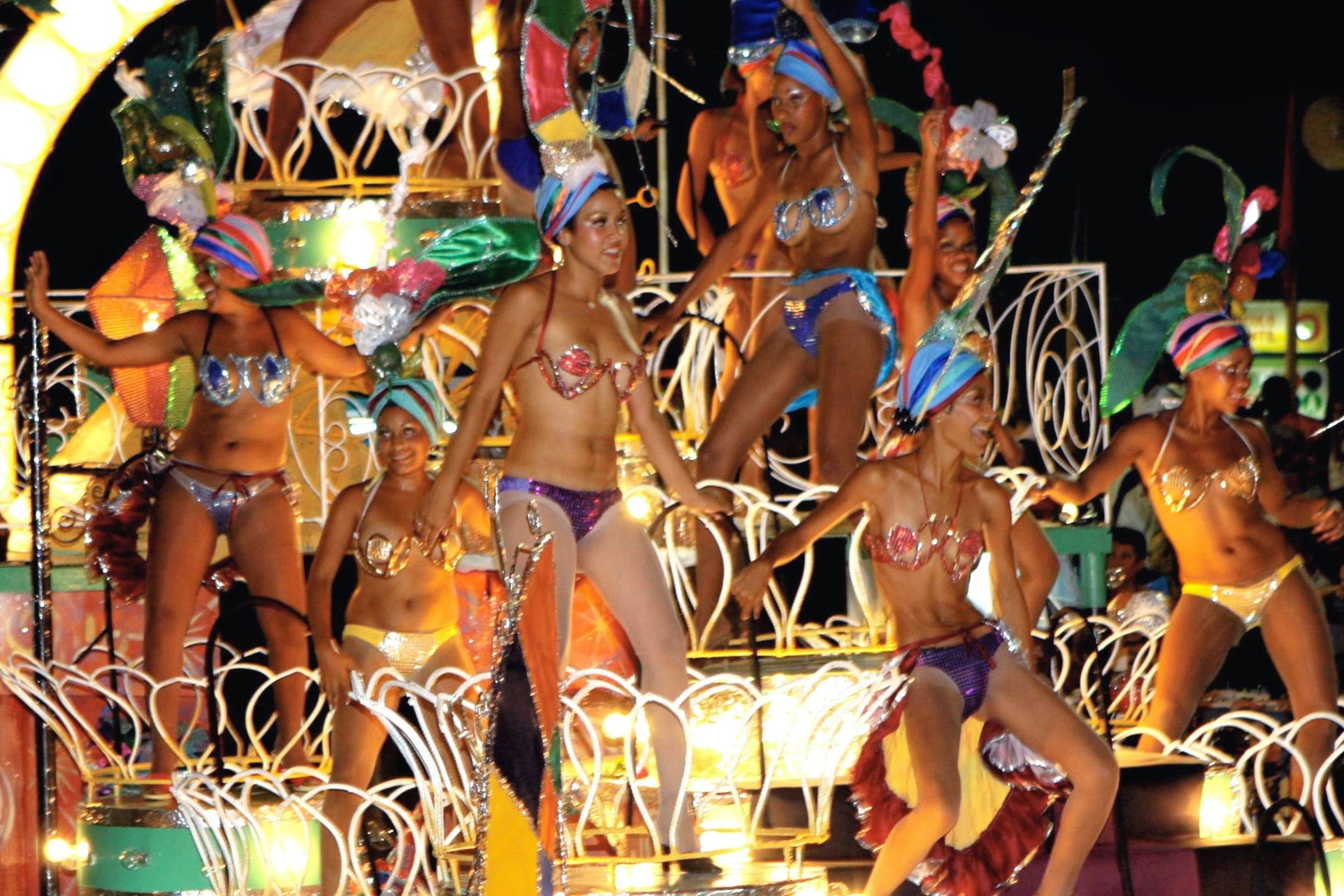 A coloful float in the main parade of the Carnival A coloful float in the main parade of the Carnival