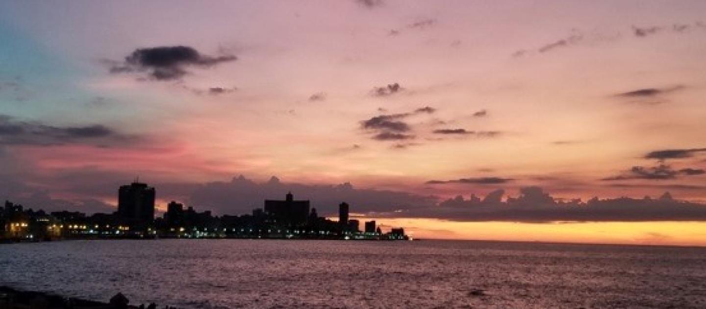 sunset on the bay of Havana