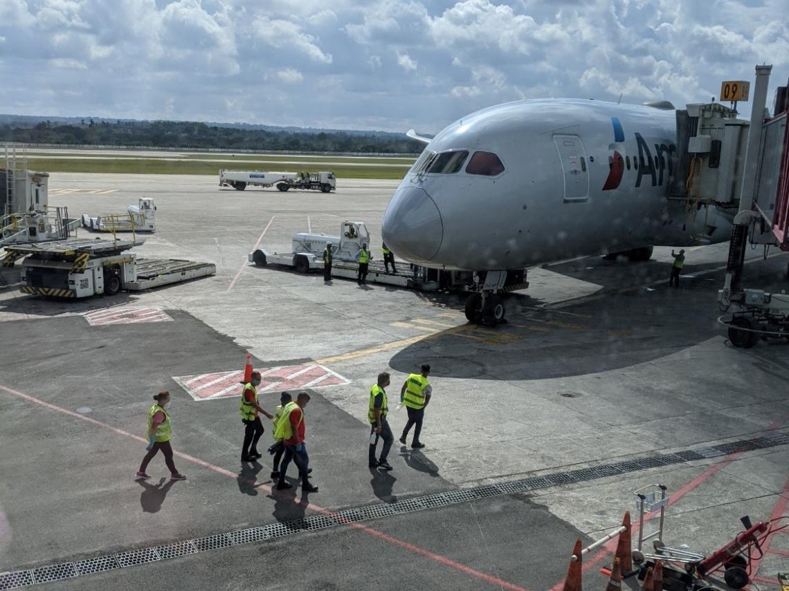 plane on runway