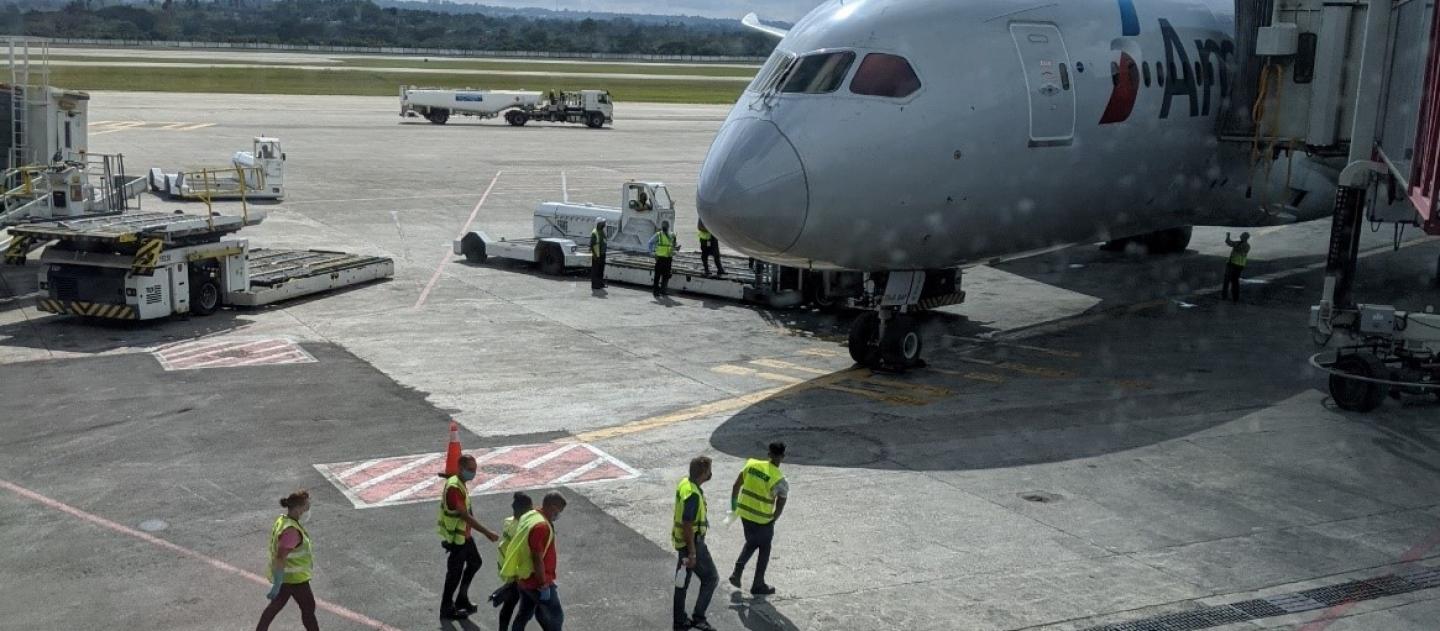 plane on runway