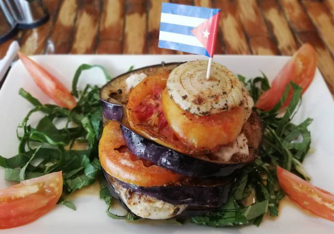 Vegetarian Flag (all articles) A vegan dish at a restaurant in Havana
